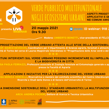 Webinar 20 maggio 2021 “Verde pubblico multifuzionale negli ecosistemi urbani”
