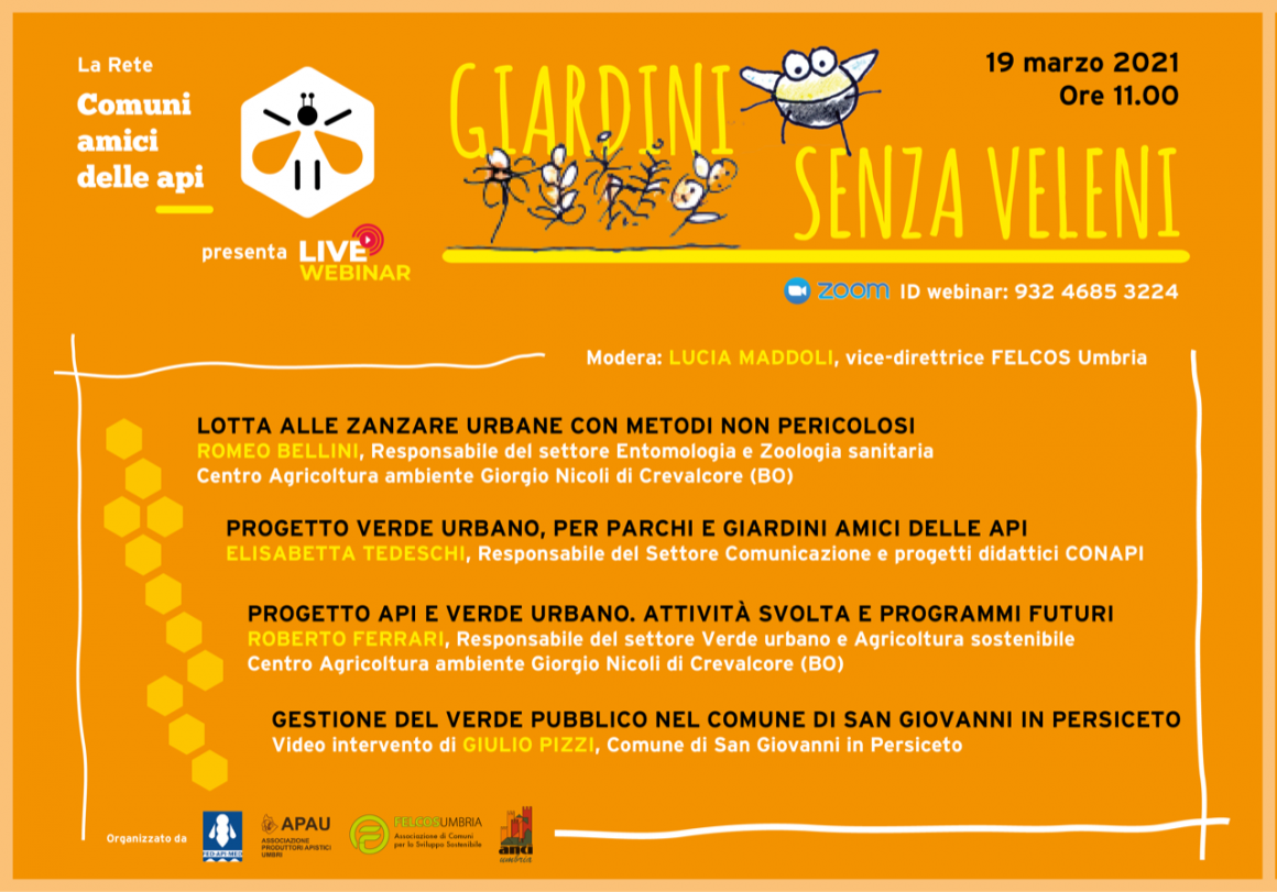 Webinar 19 marzo 2021 “Giardini Senza Veleni”